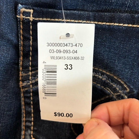 SILVER Suki Sz 33 x 32 Straight Leg Mid Rise Curvy Darker Wash Jeans New w/ Tags - Picture 8 of 12